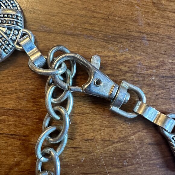 Silver Tone Belt Textured Stations with Silver Geometric Shapes Brighton Inspire - Picture 5 of 13